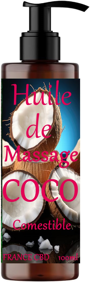 Huile de Massage Comestible Coco - FRANCE CBD